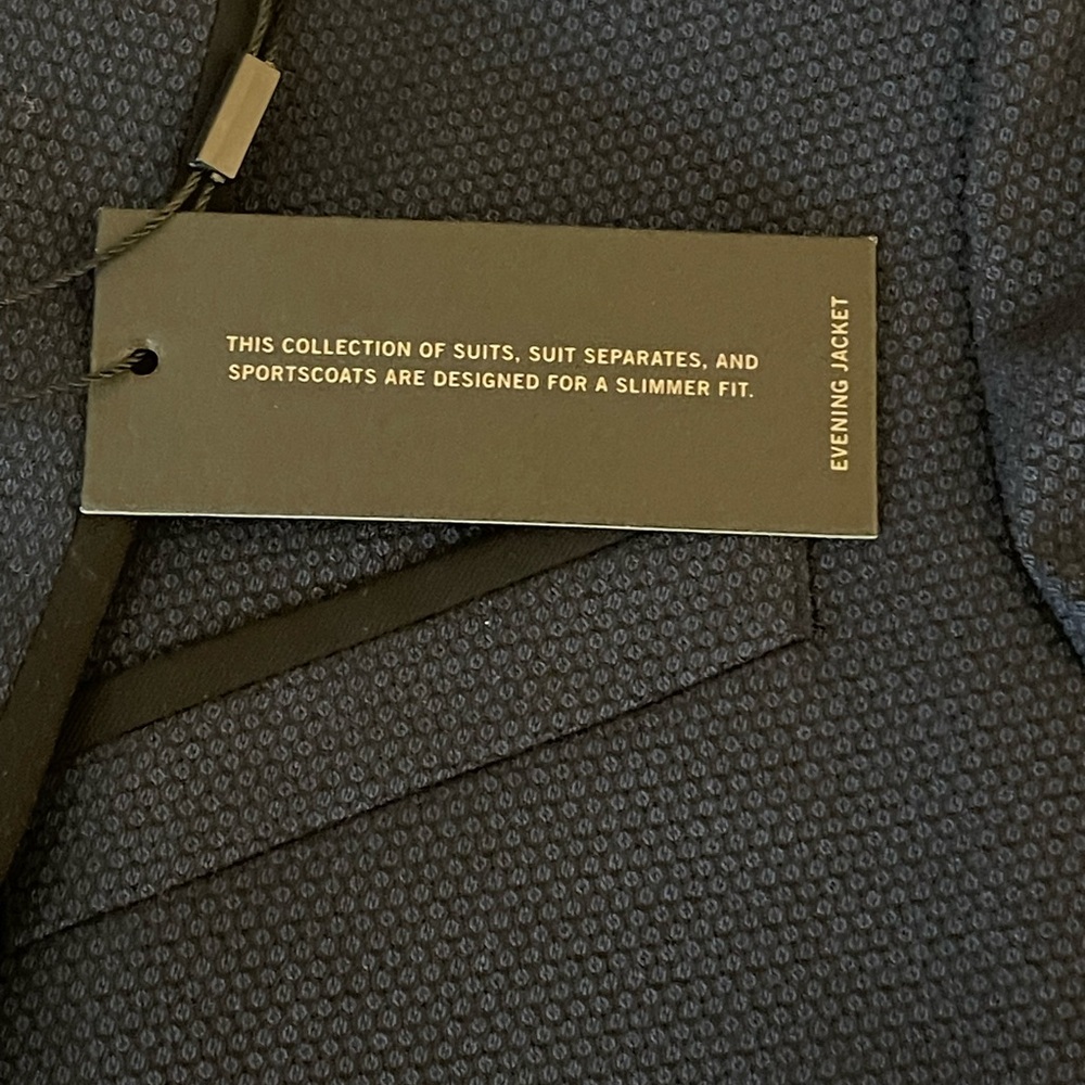 Kenneth Cole Reaction 40R Slim Fit Sportcoat Blue Black Trim Evening Jack - Picture 5 of 9